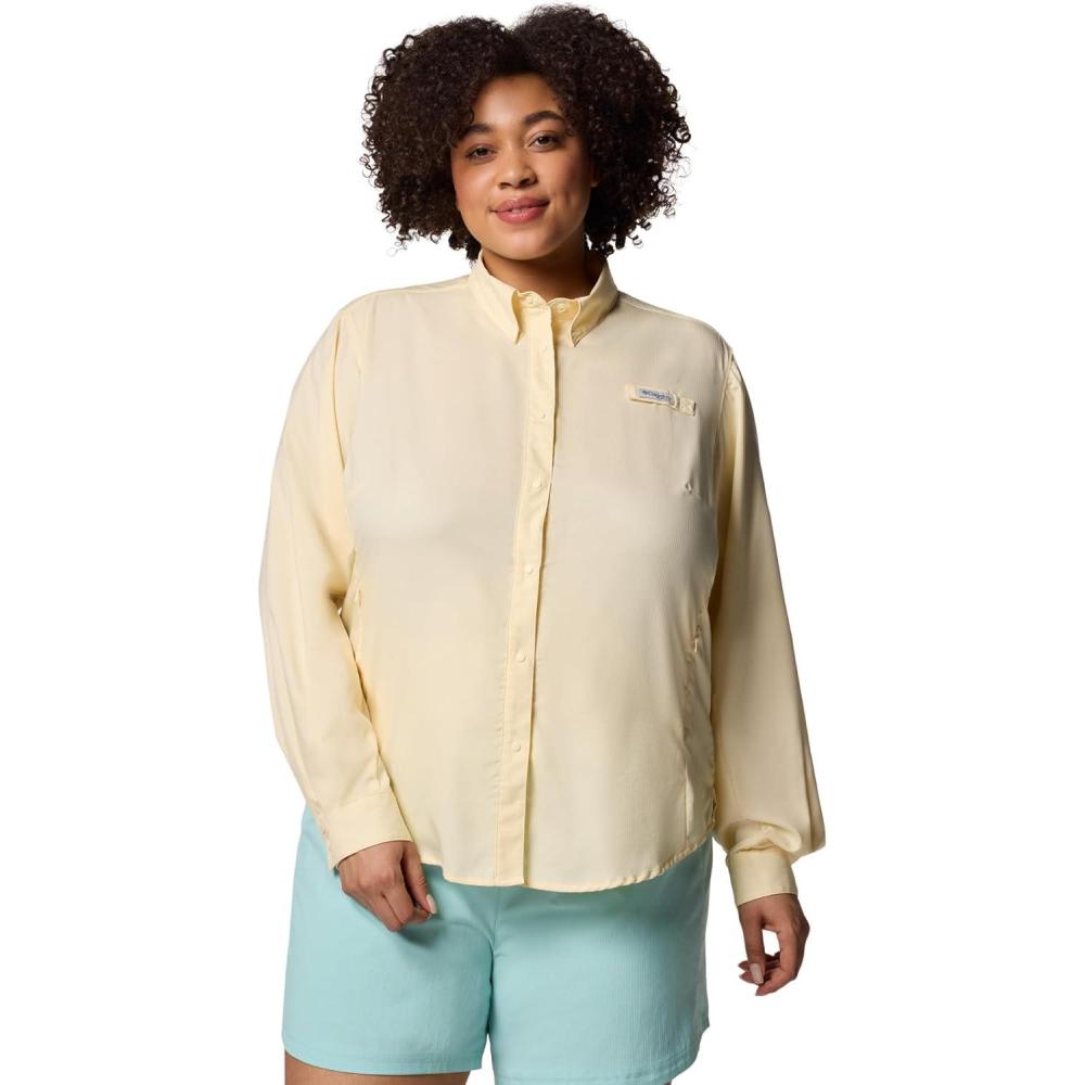 imageColumbia Womens PFG Tamiami II UPF 40 Long Sleeve Fishing ShirtLemon Wash