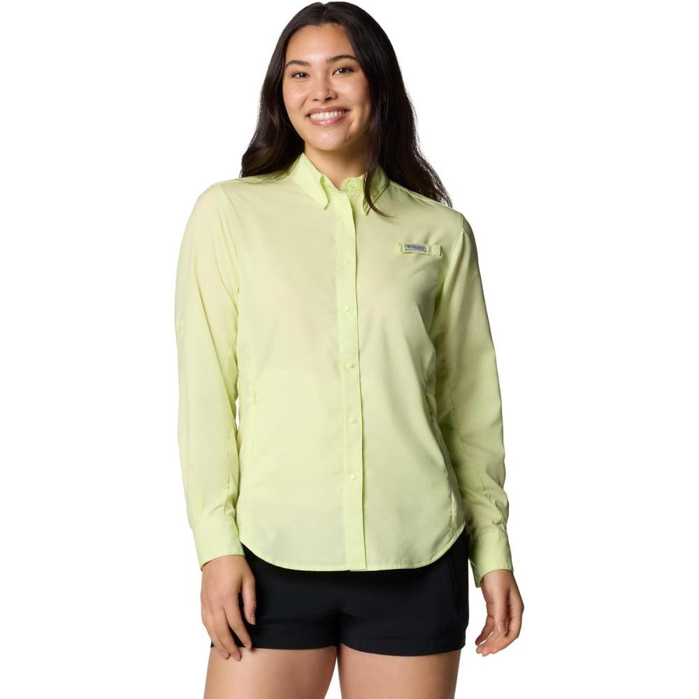 imageColumbia Womens PFG Tamiami II UPF 40 Long Sleeve Fishing ShirtSpring Yellow