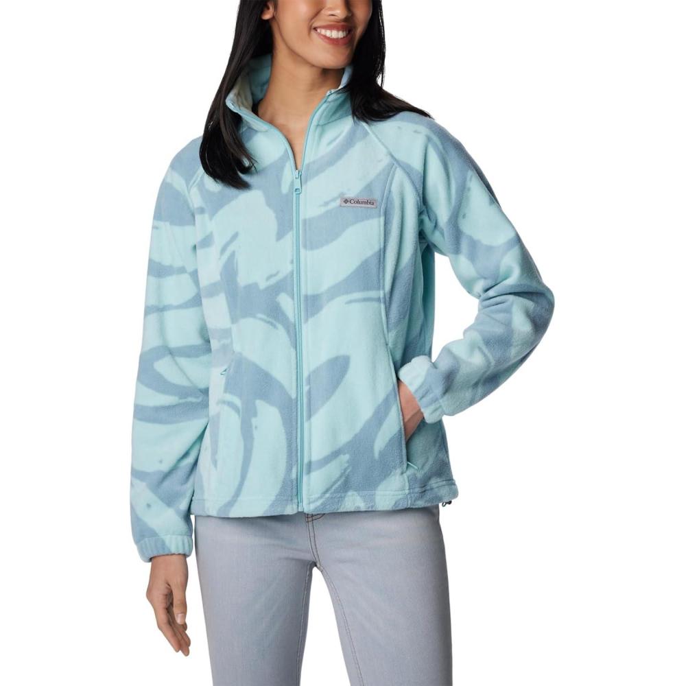 imageColumbia womens Benton Springs Printed Full ZipAqua Haze Snowdrifts Tonal