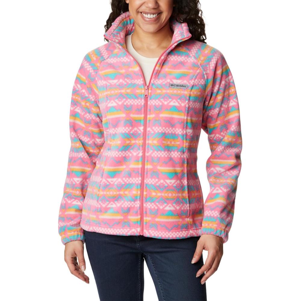 imageColumbia womens Benton Springs Printed Full ZipCamellia Rose Checkered Peaks