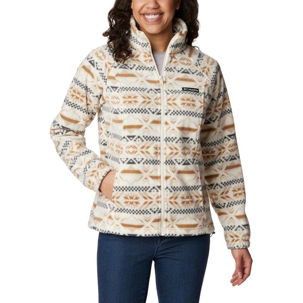 imageColumbia womens Benton Springs Printed Full ZipChalk Checkered Peaks