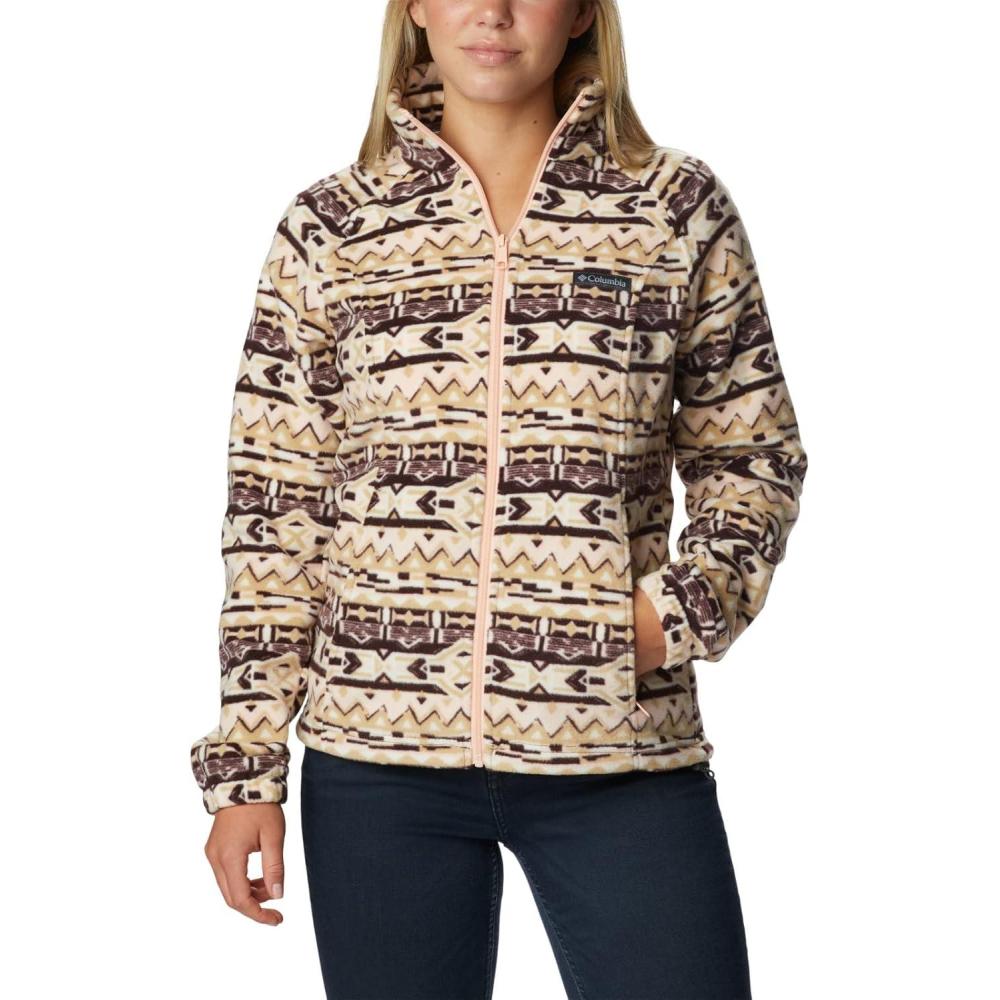 imageColumbia womens Benton Springs Printed Full ZipNew Cinder 80s Stripe