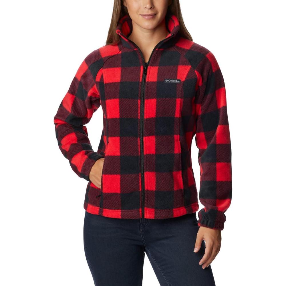 imageColumbia womens Benton Springs Printed Full ZipRed Lily Check