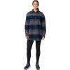 Columbia Women’s Calico Basin Shirt Jacket, Collegiate Navy Vista Stripe, XX-Large
