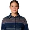 Columbia Women’s Calico Basin Shirt Jacket, Collegiate Navy Vista Stripe, XX-Large