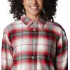 Columbia Womens Holly Hideaway Flannel ShirtButton Down Shirt(Chalk Ombre Tartan)