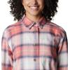 Columbia Womens Holly Hideaway Flannel ShirtButton Down Shirt(Faded Peach Ombre Tartan)