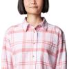 Columbia Womens Holly Hideaway Flannel ShirtButton Down Shirt(Pink Dawn Multiplaid)