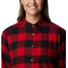 Columbia Womens Holly Hideaway Flannel ShirtButton Down Shirt(Red Lily Buffalo Check)
