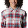 Columbia Womens Holly Hideaway Flannel ShirtButton Down Shirt(Red Lily Ombre Tartan)