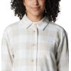 Columbia Womens Holly Hideaway Flannel ShirtButton Down Shirt(Sea Salt Buffalo Check)