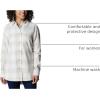 Columbia Womens Holly Hideaway Flannel ShirtButton Down Shirt(Sea Salt Buffalo Check)