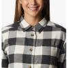 Columbia Womens Holly Hideaway Flannel ShirtButton Down Shirt(Shark Buffalo Check)