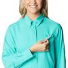 Columbia Women’s PFG Tamiami II UPF 40 Long Sleeve Fishing Shirt(Electric Turquoise)