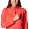 Columbia Women’s PFG Tamiami II UPF 40 Long Sleeve Fishing Shirt(Red Hibiscus)