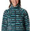 Columbia womens Benton Springs Printed Full Zip(Bright Aqua Checkered Peaks)