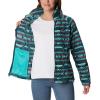 Columbia womens Benton Springs Printed Full Zip(Bright Aqua Checkered Peaks)