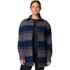 Columbia Women’s Calico Basin Shirt Jacket, Collegiate Navy Vista Stripe, XX-Large