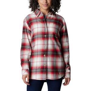 Columbia Womens Holly Hideaway Flannel ShirtButton Down Shirt(Chalk Ombre Tartan)