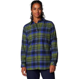 Columbia Womens Holly Hideaway Flannel ShirtButton Down Shirt(Collegiate Navy Multiplaid)