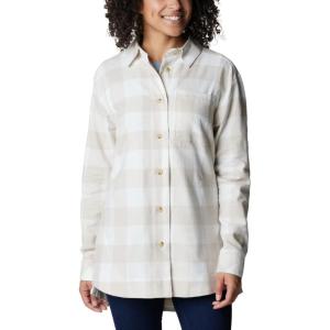 Columbia Womens Holly Hideaway Flannel ShirtButton Down Shirt(Sea Salt Buffalo Check)