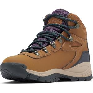 Columbia Women’s Newton Ridge Plus Waterproof Amped Hiking Boot(Light Brown/Cyber Purple)