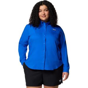 Columbia Women’s PFG Tamiami II UPF 40 Long Sleeve Fishing Shirt(Blue Macaw)