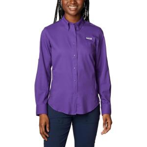 Columbia Women’s PFG Tamiami II UPF 40 Long Sleeve Fishing Shirt(Vivid Purple)