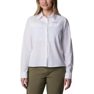 Columbia Womens Summit Valley Woven Long Sleeve Shirt(White)