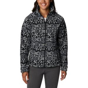 Columbia womens Benton Springs Printed Full Zip(Black 80s Stripe)