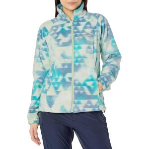 Columbia womens Benton Springs Printed Full Zip(Bright Aqua/Distant Peaks)
