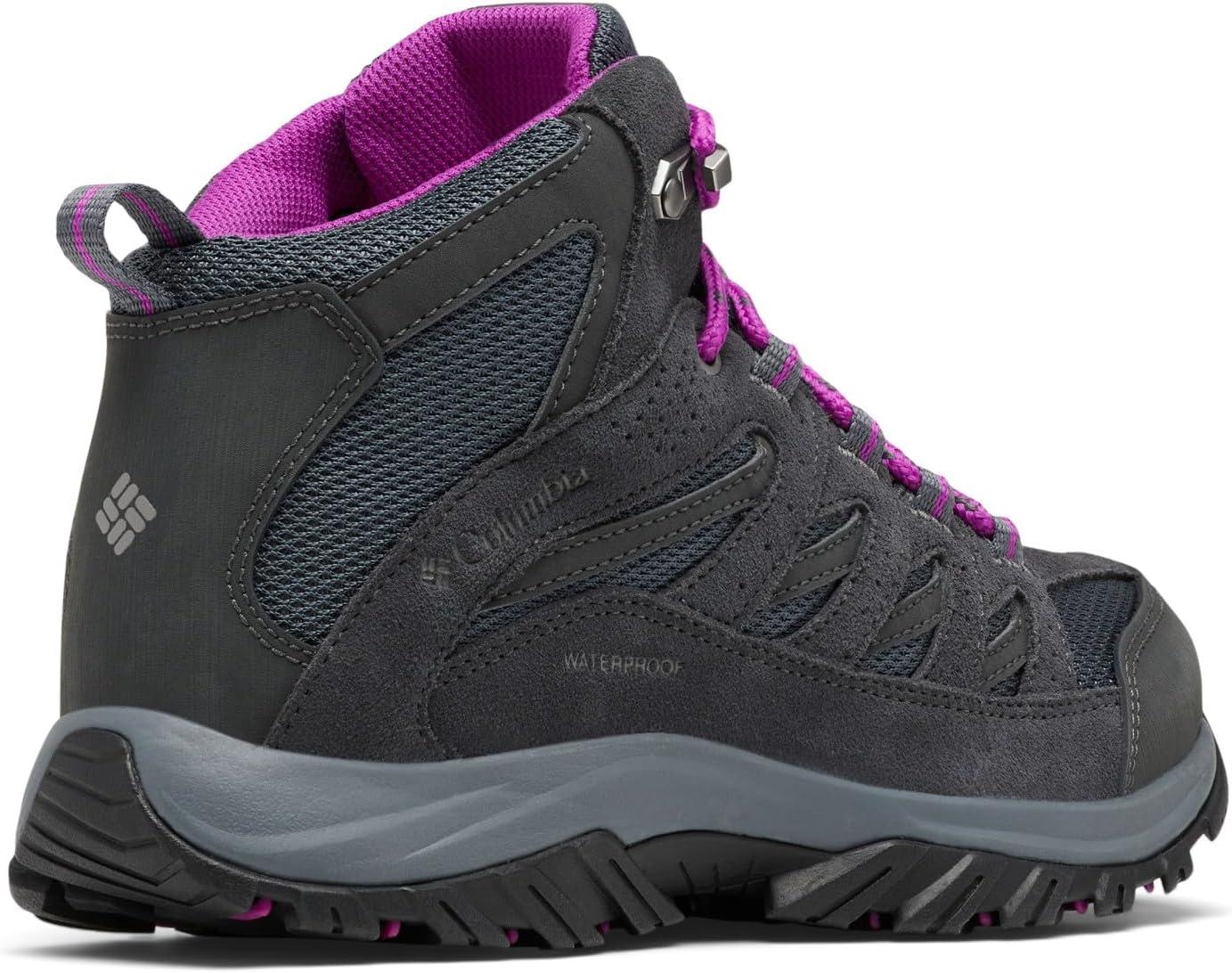imageColumbia Womens Crestwood Mid Waterproof Hiking BootsGraphiteBright Plum