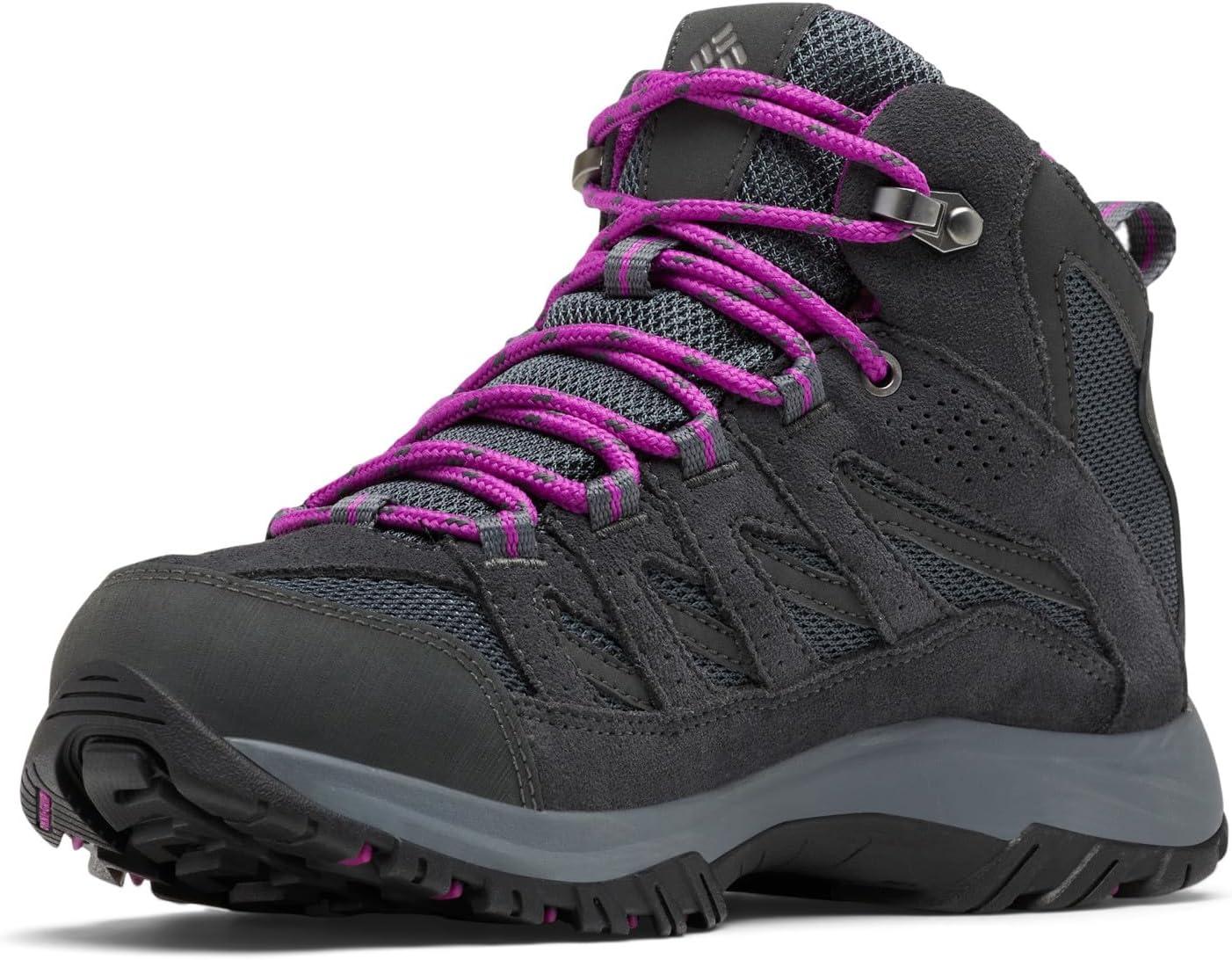imageColumbia Womens Crestwood Mid Waterproof Hiking BootsGraphiteBright Plum