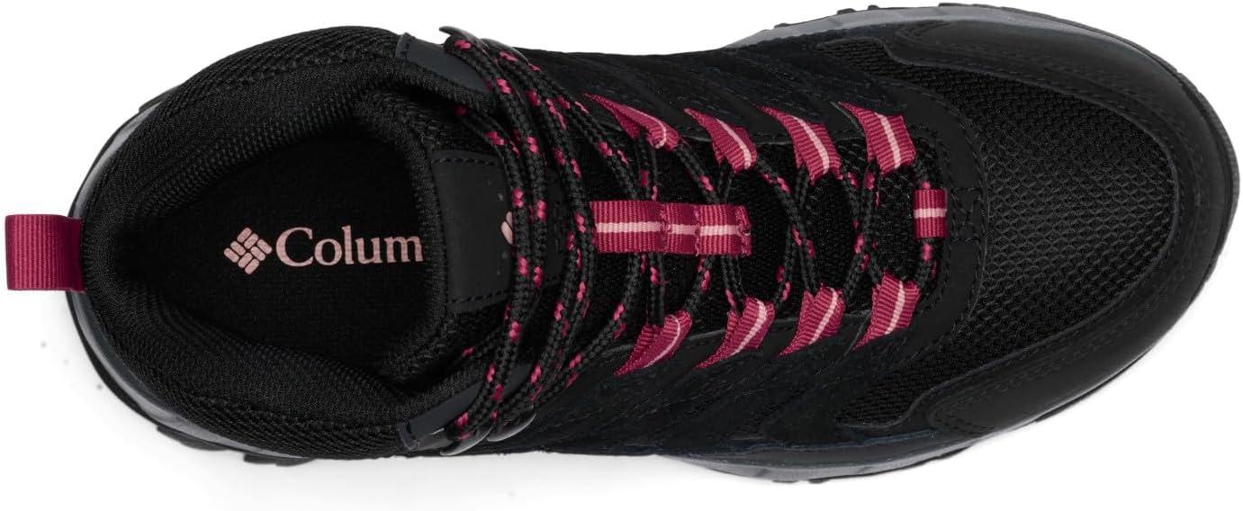 imageColumbia Womens Strata Trail Mid Waterproof Hiking BootsBlackSalmon Rose