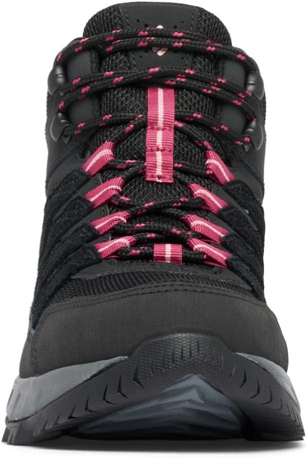 imageColumbia Womens Strata Trail Mid Waterproof Hiking BootsBlackSalmon Rose