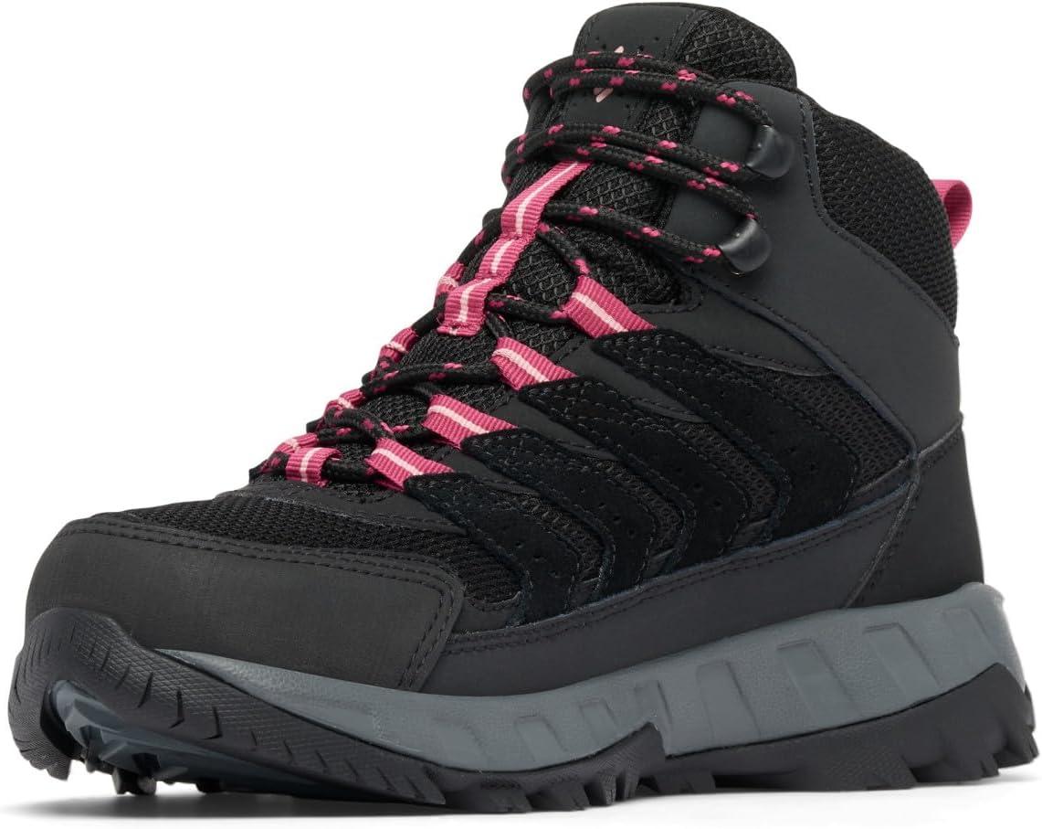 imageColumbia Womens Strata Trail Mid Waterproof Hiking BootsBlackSalmon Rose