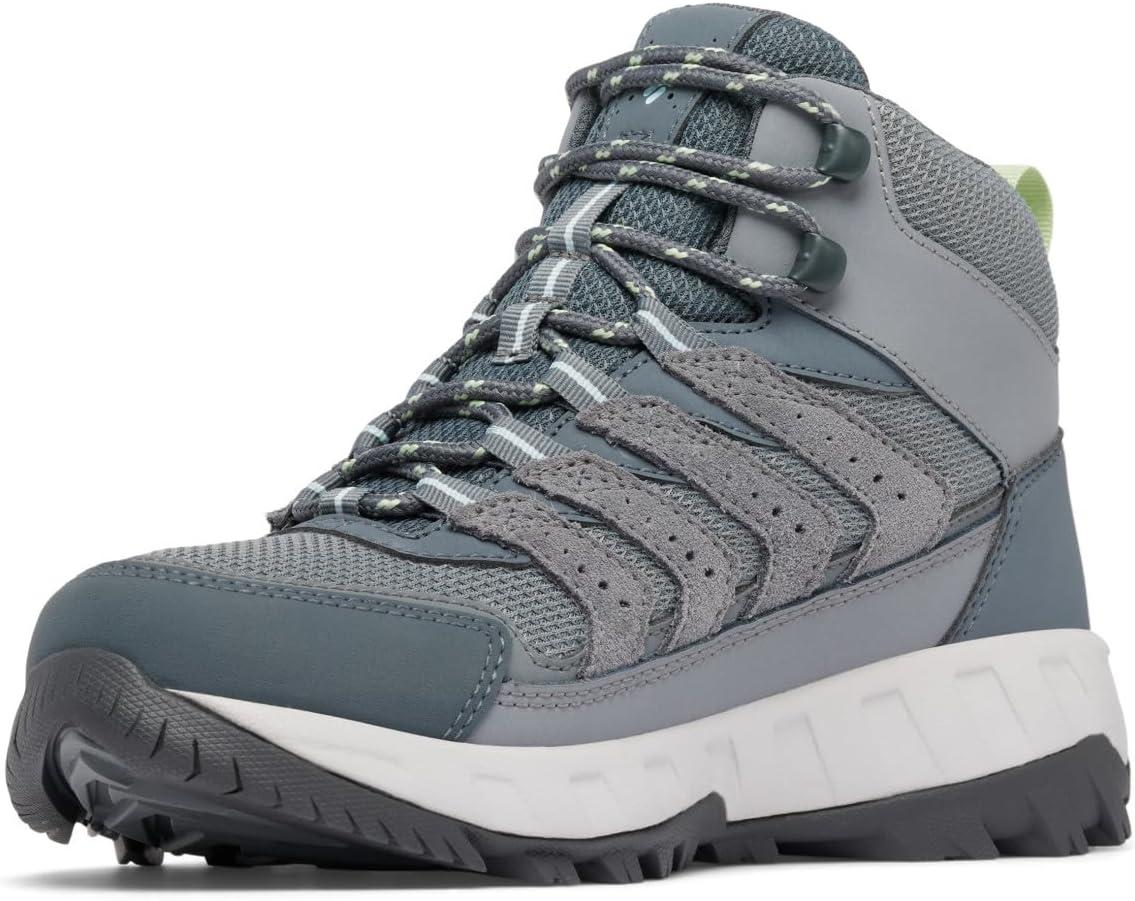imageColumbia Womens Strata Trail Mid Waterproof Hiking BootsTitanium Grey SteelSage Leaf