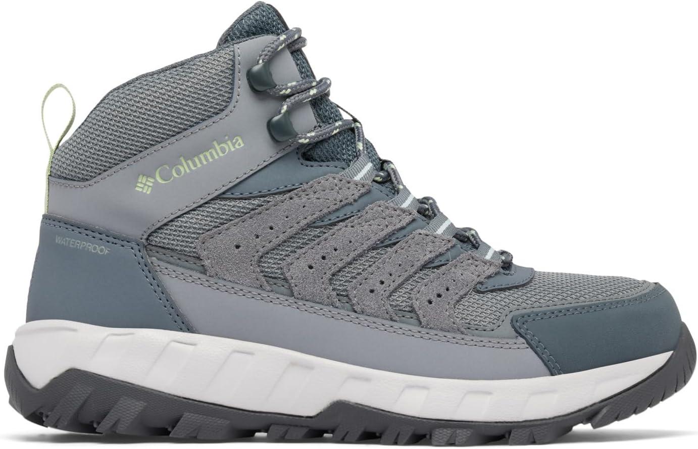 imageColumbia Womens Strata Trail Mid Waterproof Hiking BootsTitanium Grey SteelSage Leaf