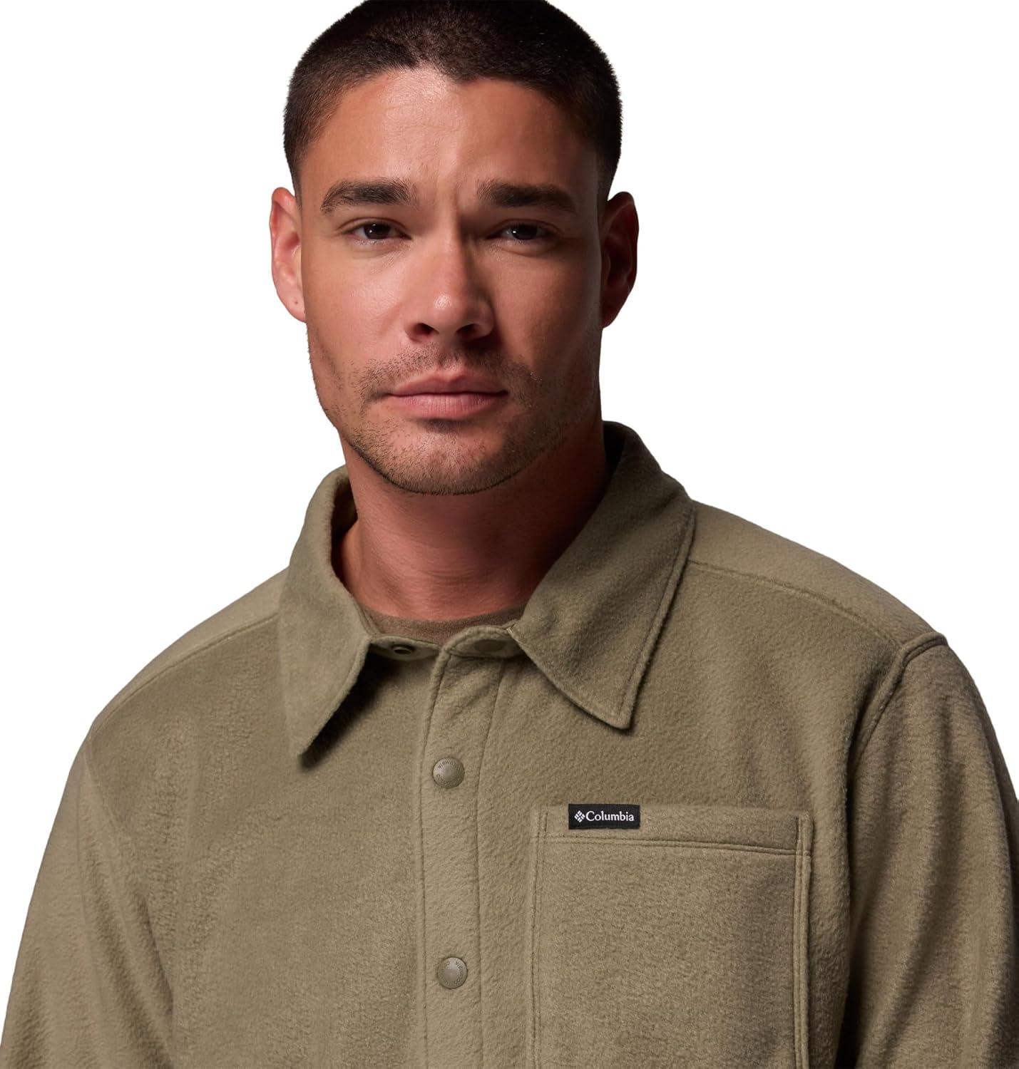 imageColumbia mens Steens Mountain Solid Shirt JacketStone Green