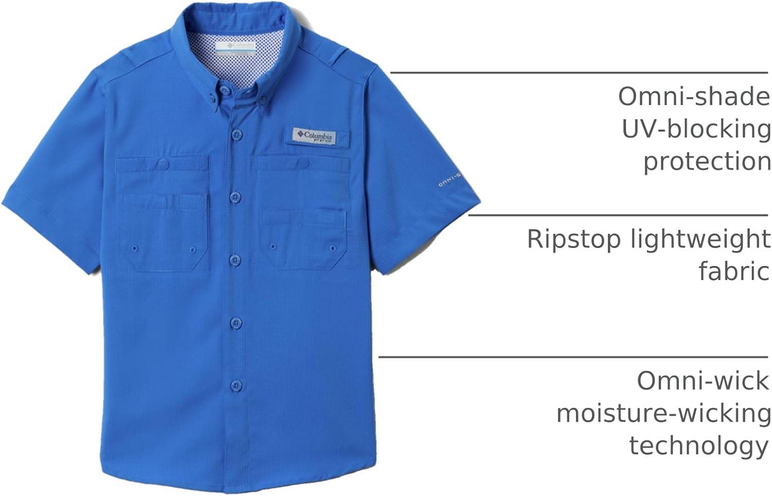 imageColumbia Boys PFG Tamiami Short Sleeve ShirtVivid Blue