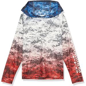 Columbia Boys Super Terminal Tackle Hoodie(White/Americana Digi Camo Fade)