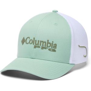 Columbia Unisex PFG Logo Mesh Ball Cap, Misty Jade/White/Hook, L/XL