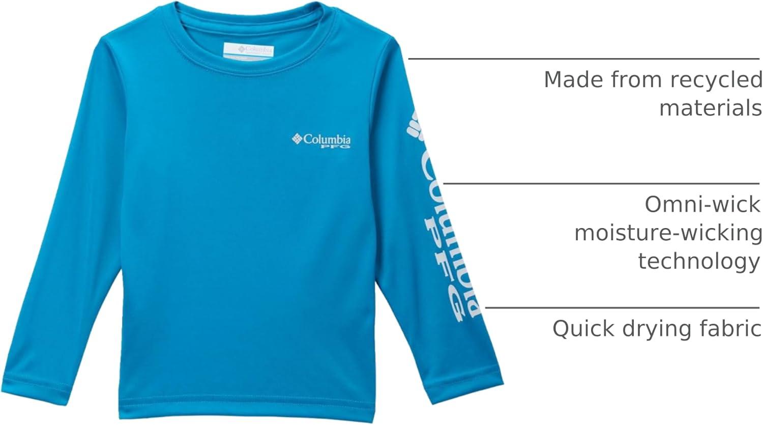 imageColumbia Boys Terminal Tackle Long Sleeve TeeBlue EchoCool Grey Logo