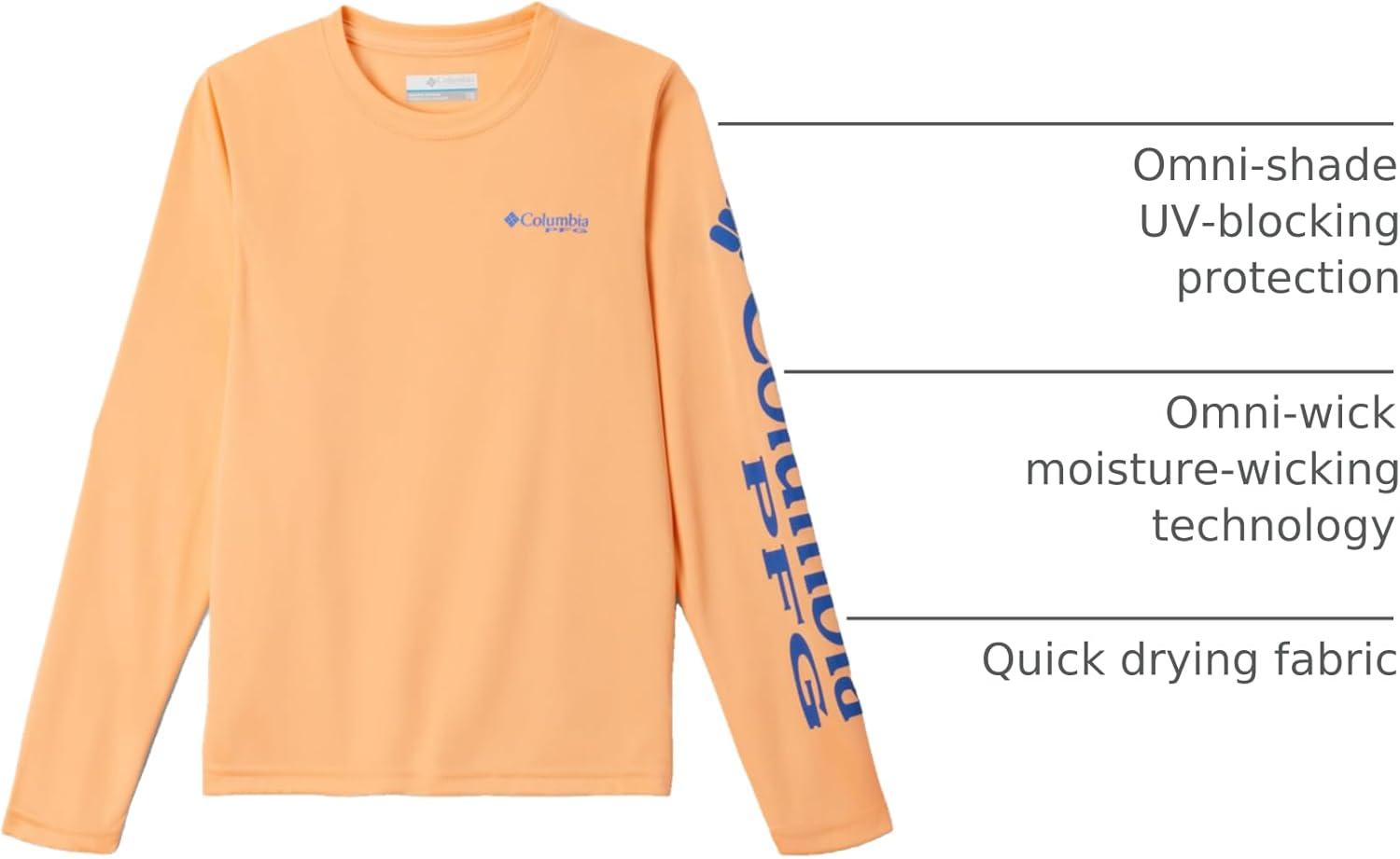 imageColumbia Boys Terminal Tackle Long Sleeve TeeBright NectarVivid Blue Logo