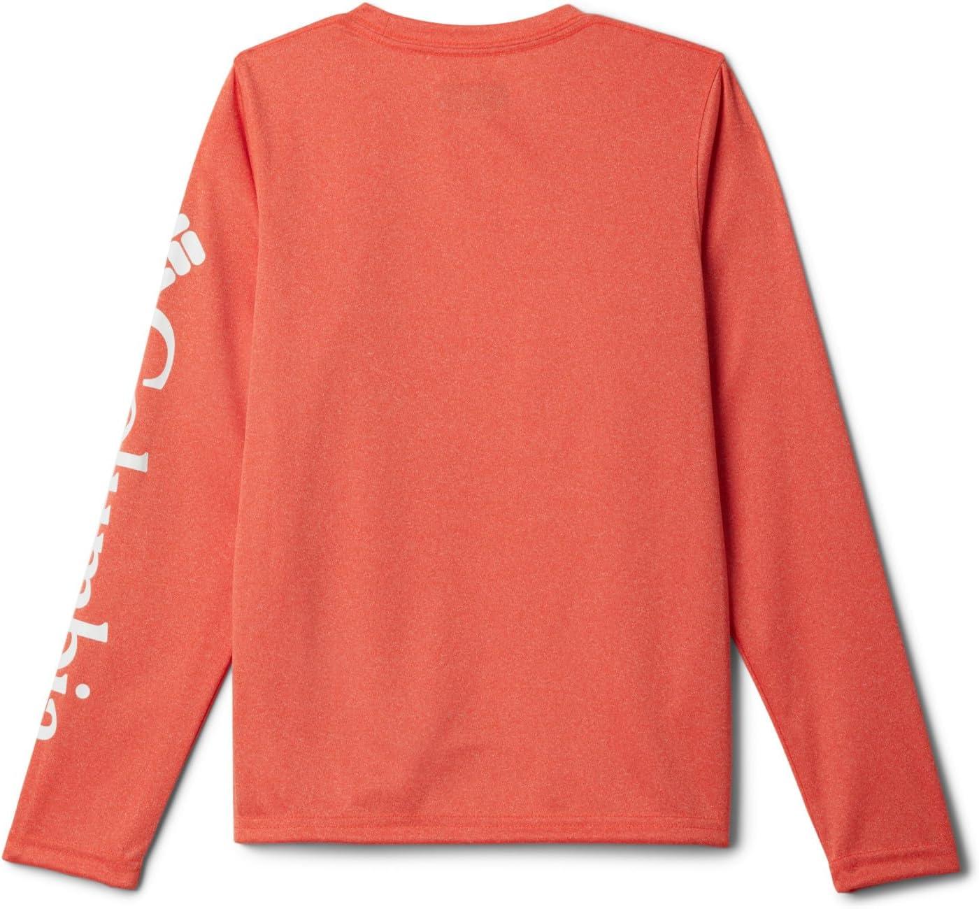 imageColumbia Boys Terminal Tackle Long Sleeve TeeBright Poppy HeatherWhite Logo