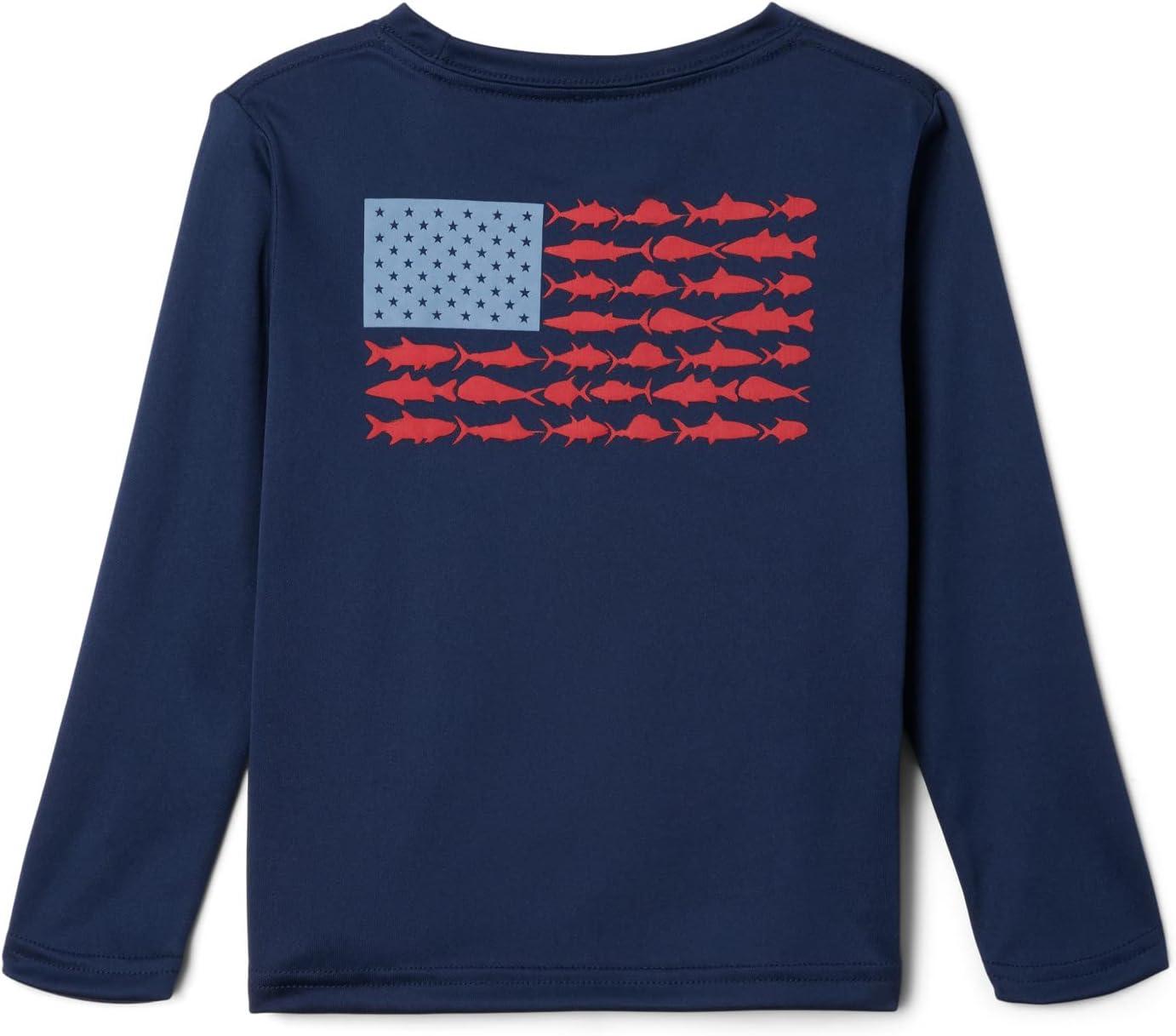 imageColumbia Boys Terminal Tackle Long Sleeve TeeCollegiate NavyRed Spark