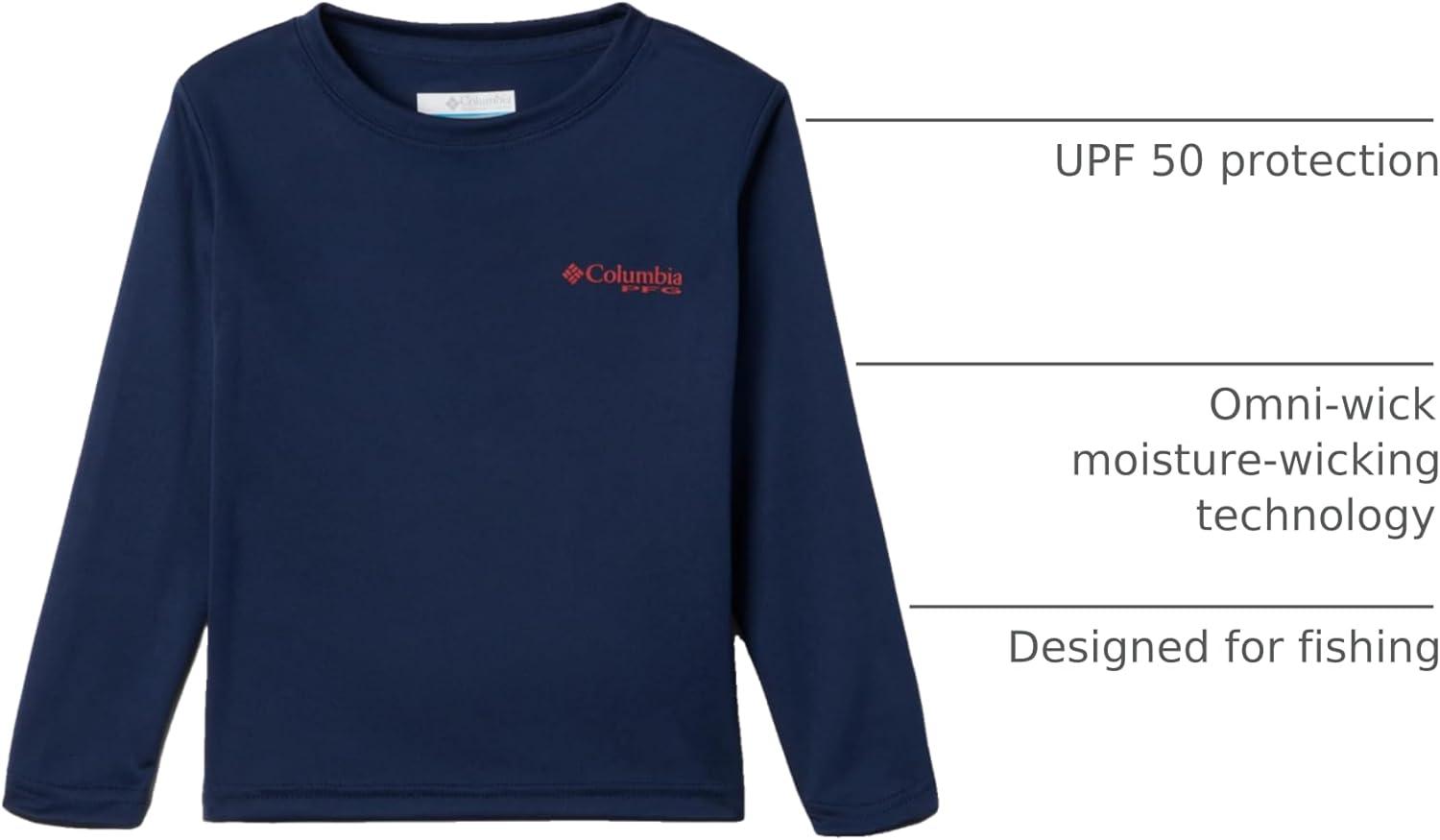 imageColumbia Boys Terminal Tackle Long Sleeve TeeCollegiate NavyRed Spark