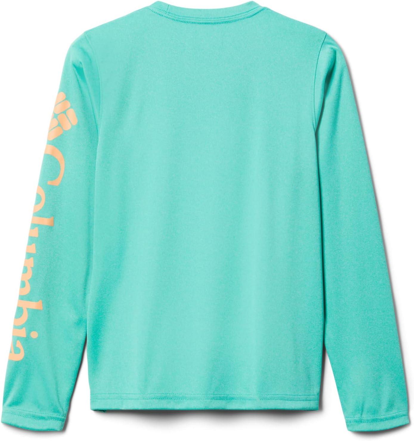 imageColumbia Boys Terminal Tackle Long Sleeve TeeElectric Turquoise HeatherBright Nectar Logo