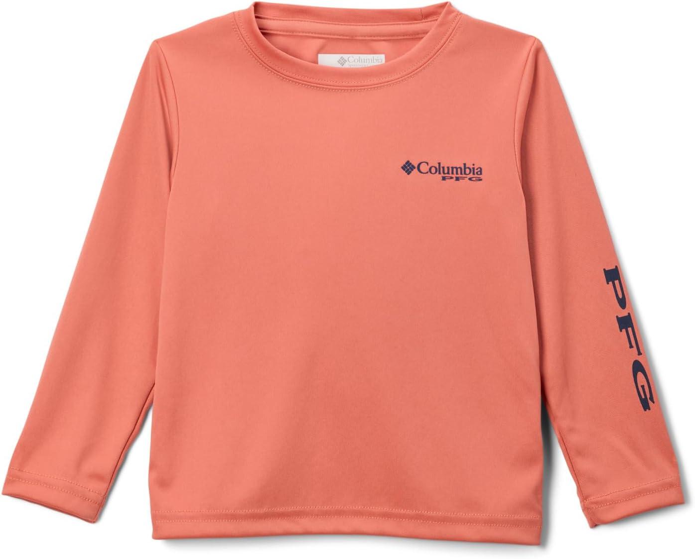imageColumbia Boys Terminal Tackle Long Sleeve TeeFaded PeachCollegiate Navy Logo