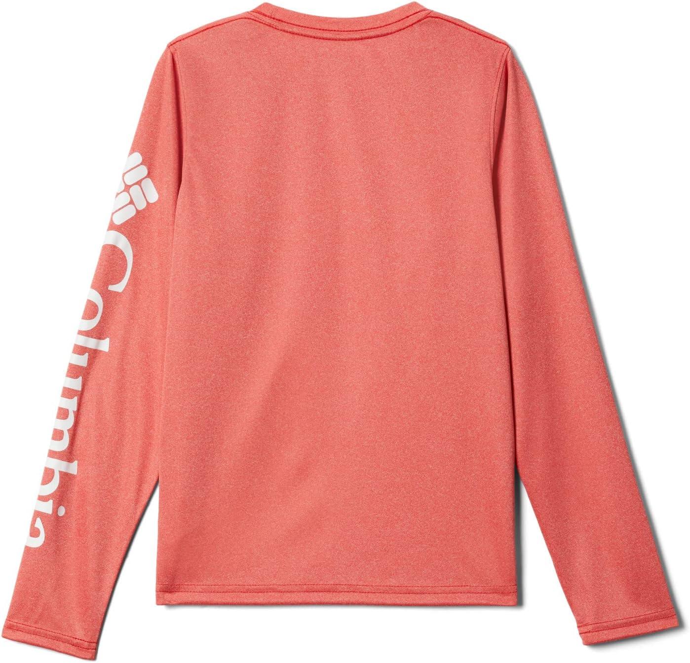 imageColumbia Boys Terminal Tackle Long Sleeve TeeRed Spark HeatherWhite Logo